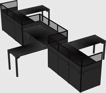 L-shape cubicles
