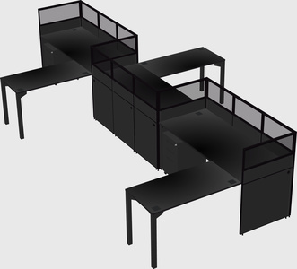 L-shape cubicles