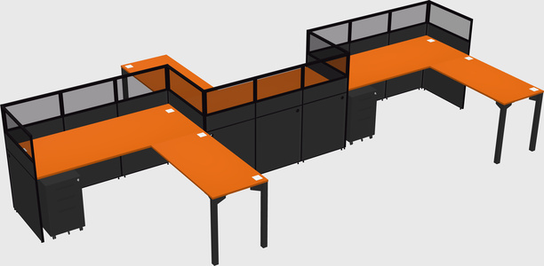 L-shape cubicles