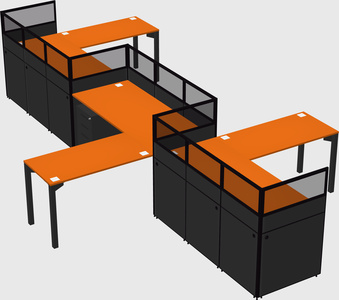 L-shape cubicles