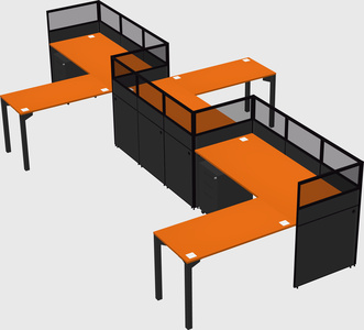L-shape cubicles