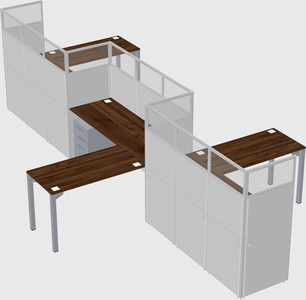 L-shape cubicles