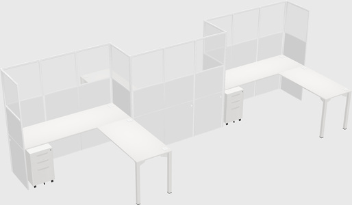 L-shape cubicles