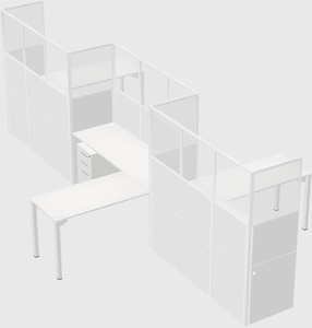 L-shape cubicles