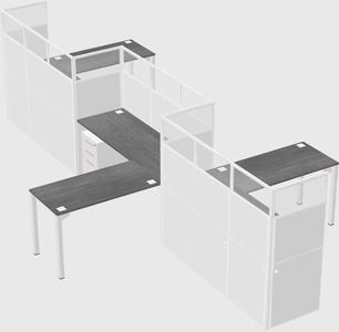 L-shape cubicles