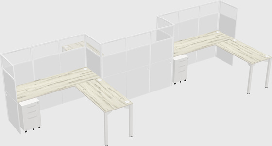 L-shape cubicles
