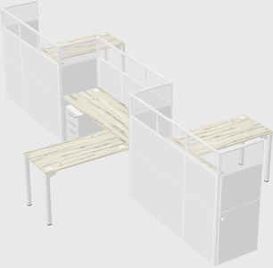 L-shape cubicles