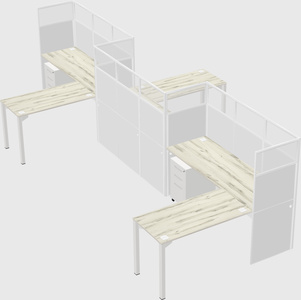 L-shape cubicles