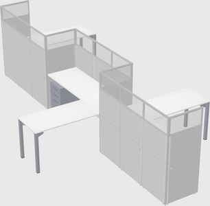 L-shape cubicles