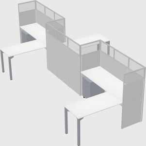 L-shape cubicles