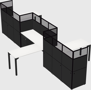 L-shape cubicles