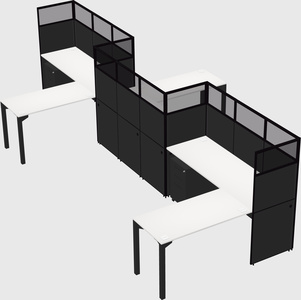 L-shape cubicles