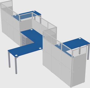 L-shape cubicles