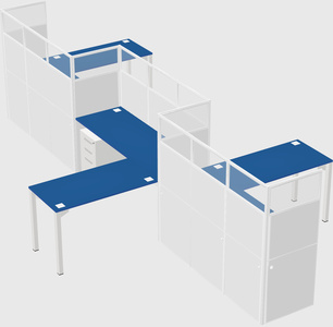 L-shape cubicles