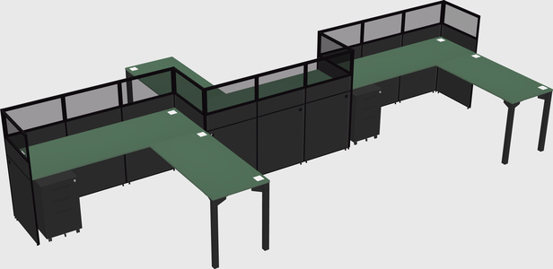 L-shape cubicles