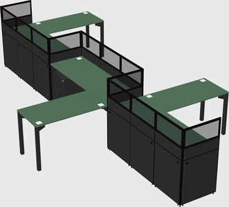 L-shape cubicles