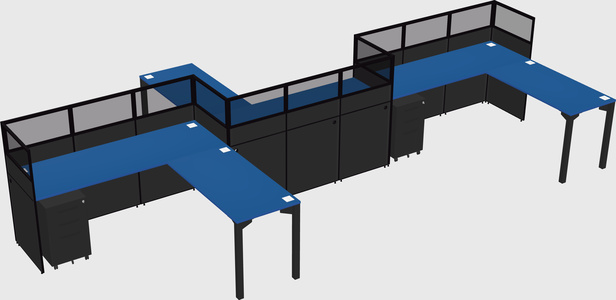 L-shape cubicles