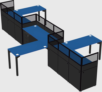 L-shape cubicles