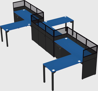 L-shape cubicles