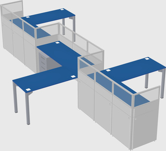 L-shape cubicles