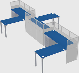 L-shape cubicles