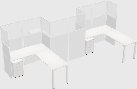 L-shape cubicles
