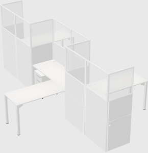 L-shape cubicles