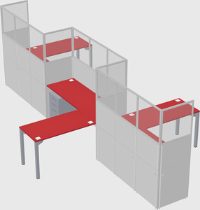 L-shape cubicles