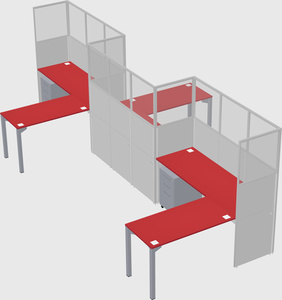 L-shape cubicles