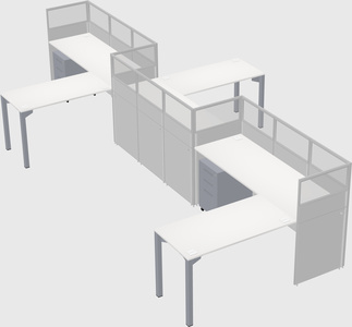 L-shape cubicles