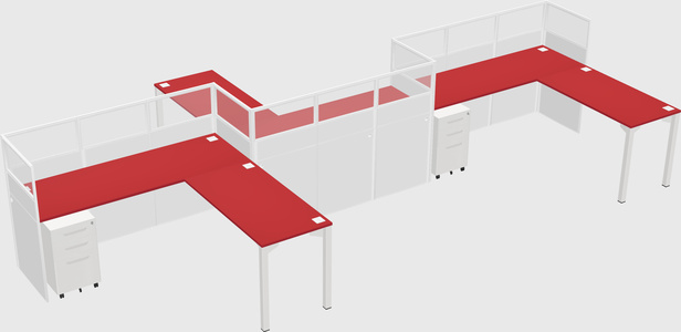 L-shape cubicles