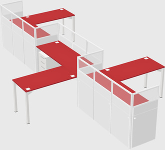 L-shape cubicles
