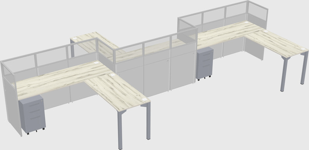 L-shape cubicles