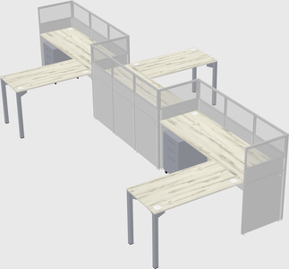 L-shape cubicles