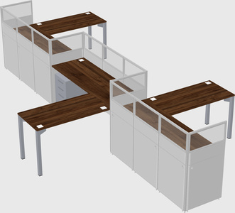 L-shape cubicles