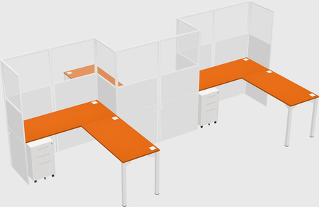 L-shape cubicles