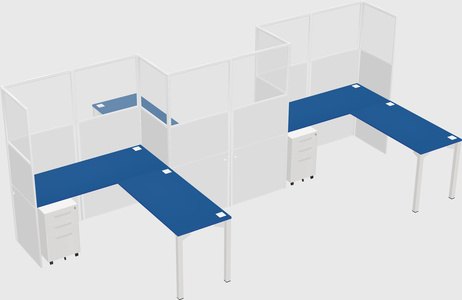 L-shape cubicles