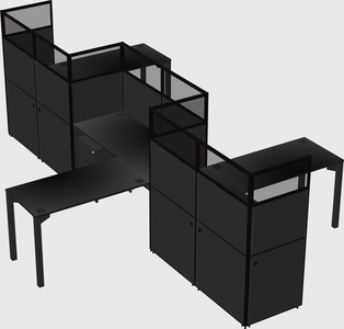 L-shape cubicles