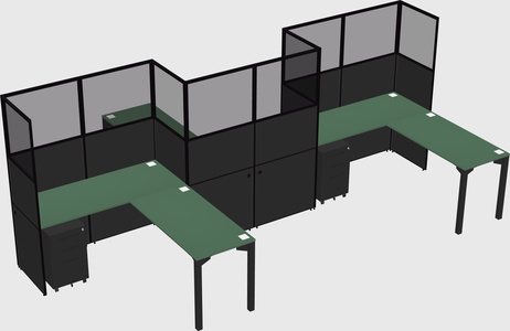 L-shape cubicles