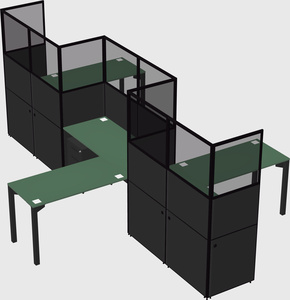 L-shape cubicles
