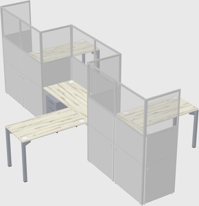 L-shape cubicles