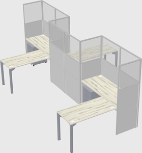 L-shape cubicles