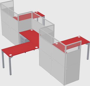 L-shape cubicles