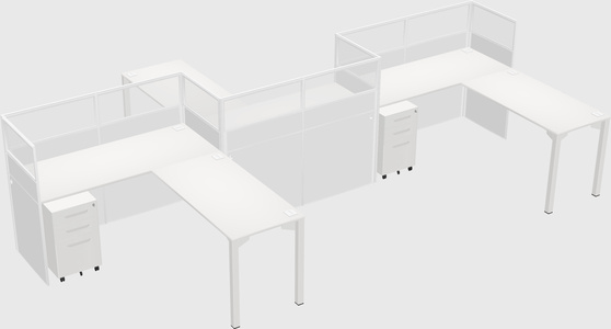 L-shape cubicles