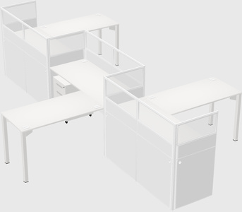 L-shape cubicles