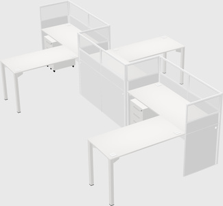 L-shape cubicles