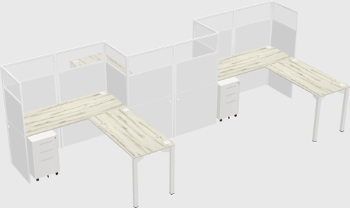 L-shape cubicles