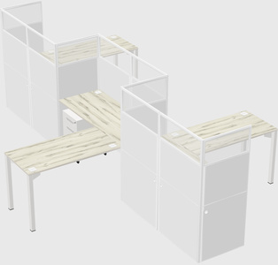 L-shape cubicles