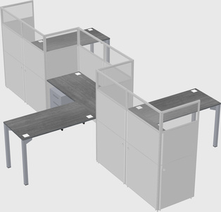 L-shape cubicles