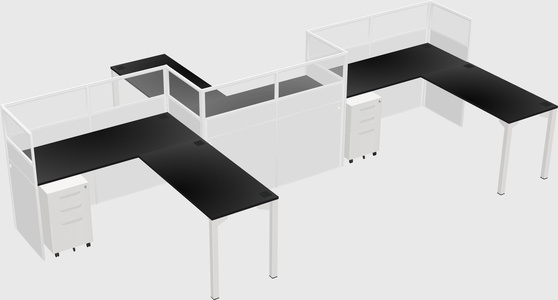L-shape cubicles